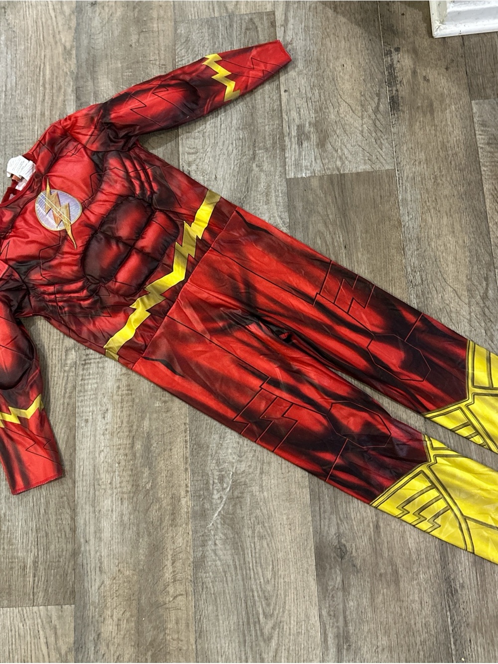 Source Unknown Red & Yellow Superhero Muscle Jumpsuit Costume